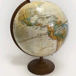 Replogle 12 Inch Diameter World Classic Globe Metal Rotating Stand Made in USA